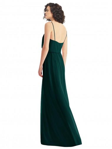 V-Neck Blouson Bodice Chiffon Maxi Bridesmaid Dress Canada