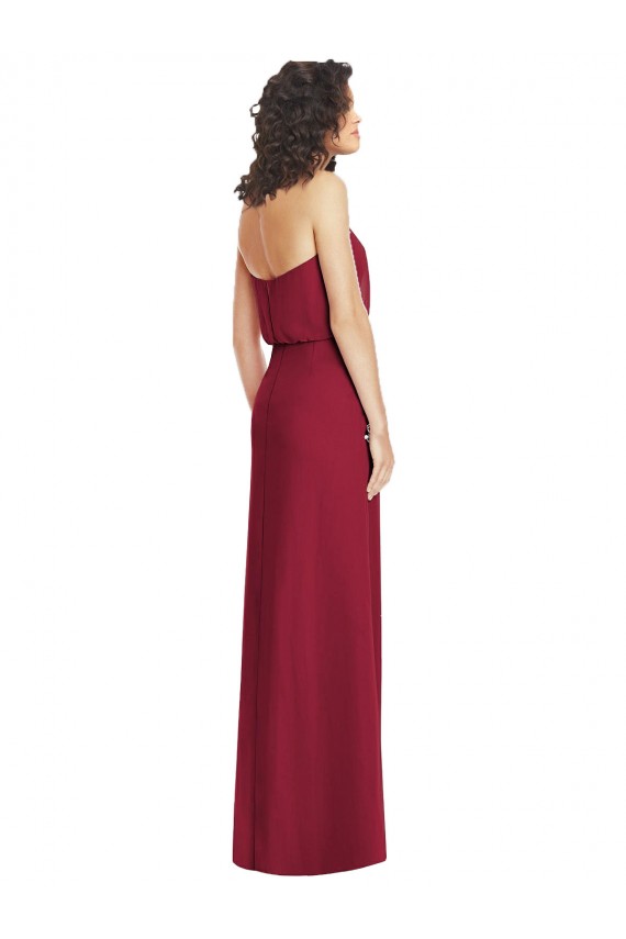 Full Length Lux Chiffon Blouson Bodice Bridesmaid Dress Canada