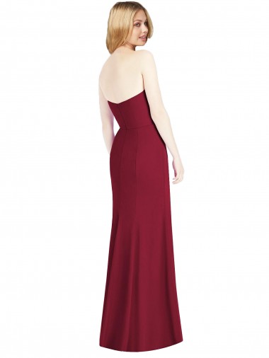 Strapless Chiffon Trumpet Bridesmaid Dress with Front Slit Canada