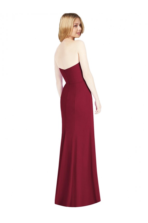 Strapless Chiffon Trumpet Bridesmaid Dress with Front Slit Canada