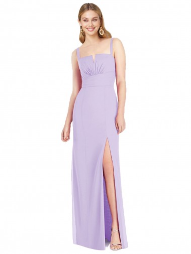 Spaghetti Straps Mermaid Chiffon Bridesmaid Dress with Side Front Slit Canada