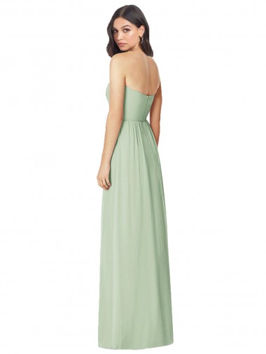 Strapless Sweetheart All-Over Shirring Chiffon Bridesmaid Dress Canada