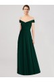 Full length Off the Shoulder Chiffon Bridesmaid Dress Canada