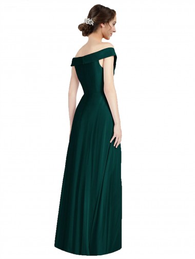 Full length Off the Shoulder Chiffon Bridesmaid Dress Canada