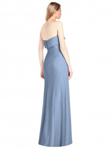 Trumpet Full Length Strapless Chiffon Bridesmaid Dress with Slit Canada