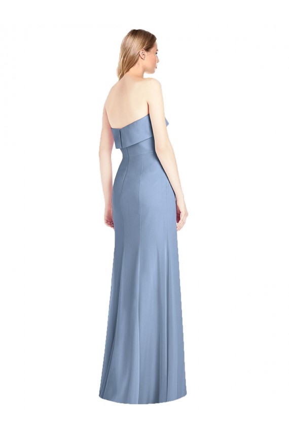 Trumpet Full Length Strapless Chiffon Bridesmaid Dress with Slit Canada