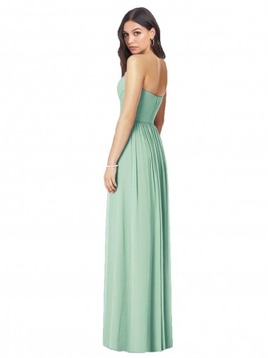 Draped Sweetheart Strapless Long Chiffon Bridesmaid Dress Canada