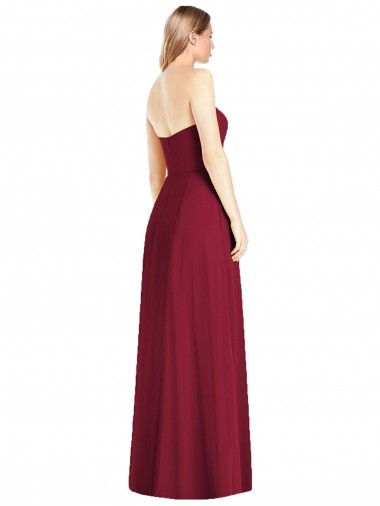 Strapless Notch Chiffon Maxi Bridesmaid Dress Canada