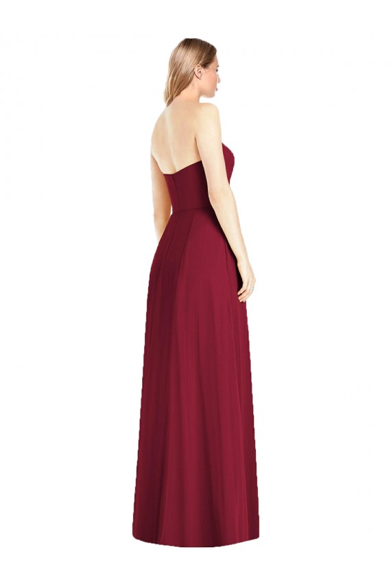 Strapless Notch Chiffon Maxi Bridesmaid Dress Canada