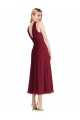 Midi Length Halter Plunging V-Back Chiffon Bridesmaid Dress / Cocktail Dress Canada