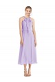 Midi Length Halter Plunging V-Back Chiffon Bridesmaid Dress / Cocktail Dress Canada