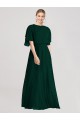 Full-Length Flutter Sleeves Plunging V Back Chiffon Bridesmaid Dress Canada