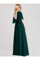 Full-Length Flutter Sleeves Plunging V Back Chiffon Bridesmaid Dress Canada