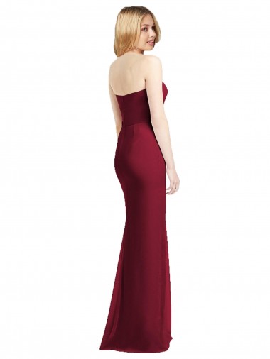 Sweetheart Neckline Lux Chiffon Bridesmaid Dress with Side Slit Canada