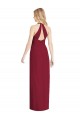 V-Neck Halter Chiffon Maxi Formal Bridesmaid Dress Open Back