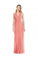 V-Neck Halter Chiffon Maxi Formal Bridesmaid Dress Open Back