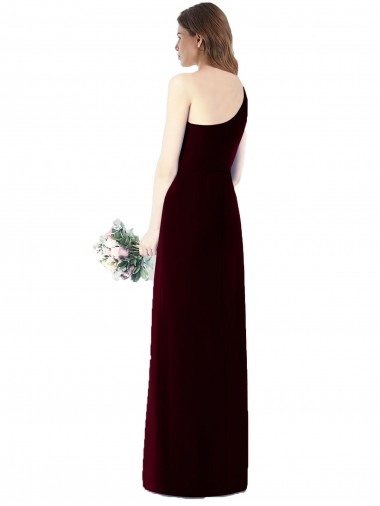 One Shoulder Chiffon Trumpet Bridesmaid Dress Canada