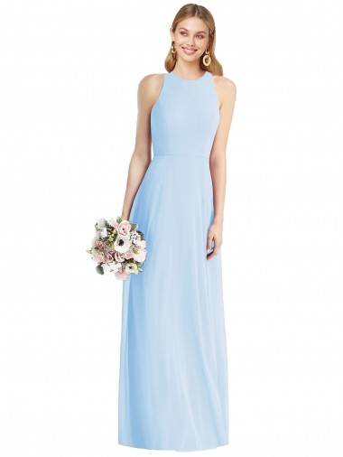 Shop Sleeveless Halter Chiffon Maxi Bridesmaid Dress Canada