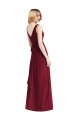 Sleeveless V-Neck Chiffon Wrap Bridesmaid Dress