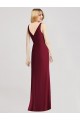 Sleeveless V-Back Long Trumpet Chiffon Bridesmaid Dress Canada