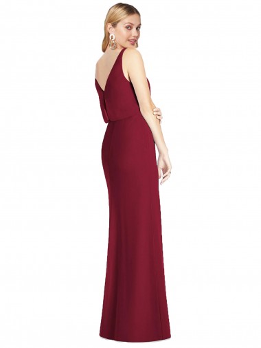 Blouson Bodice Chiffon Bridesmaid Dress with Front Slit Canada