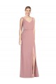 Blouson Bodice Chiffon Bridesmaid Dress with Front Slit Canada