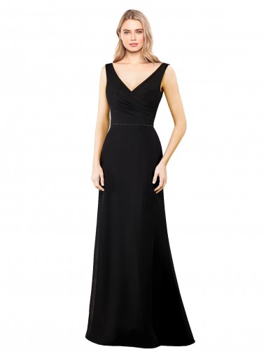 Shop V-Neckline Chiffon Bridesmaid Dress / Prom Dress with Draped Bodice Canada
