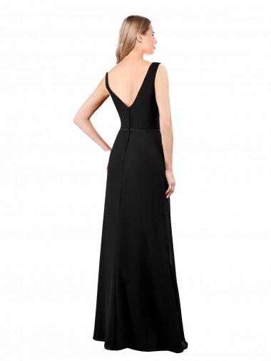 V-Neckline Chiffon Bridesmaid Dress / Prom Dress with Draped Bodice Canada