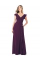 Ruffle Cap Sleeves Long Chiffon Bridesmaid Dress Canada