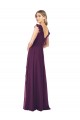 Ruffle Cap Sleeves Long Chiffon Bridesmaid Dress Canada