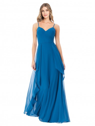 Simple Sweetheart Chiffon Bridesmaid Dress with Cascading Overlay Canada