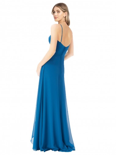 Simple Sweetheart Chiffon Bridesmaid Dress with Cascading Overlay Canada