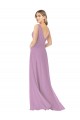 Simple Chiffon V-Neck Bridesmaid Dress with Draped V-Back Canada
