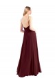 Spaghetti Straps V-Neck Long Chiffon Bridesmaid Dress with Side Slit Canada