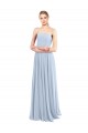Luxe Chiffon Straight Neckline Long Chiffon Bridesmaid Dress with Skinny Straps Canada