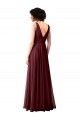 Draped Cowl Neck Long Chiffon Bridesmaid Dress with Wide Straps Canada
