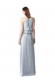 High Narrow Neck Long Chiffon Bridesmaid Dress with Tiered Ruffles Canada