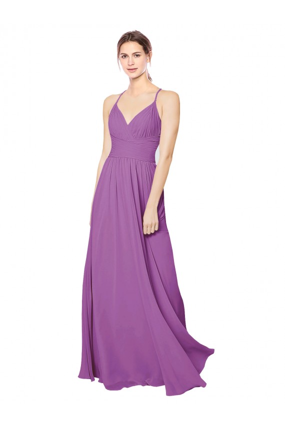 Braided Straps Cross Back Sweetheart Chiffon Bridesmaid Dress Canada