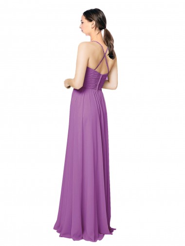 Braided Straps Cross Back Sweetheart Chiffon Bridesmaid Dress Canada