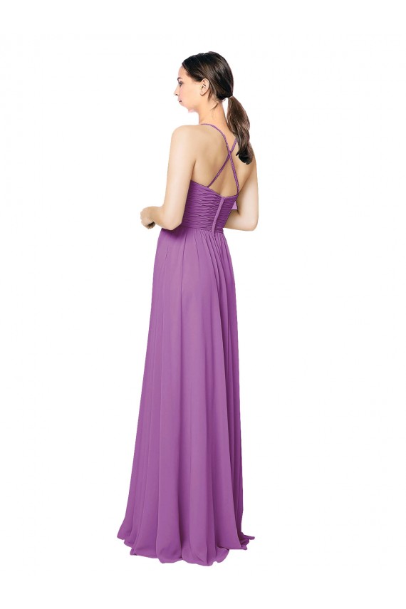 Braided Straps Cross Back Sweetheart Chiffon Bridesmaid Dress Canada
