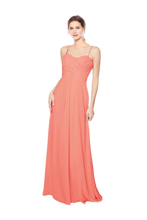 Empire Waist Spaghetti Straps Sweetheart Chiffon Bridesmaid Dress Canada