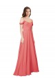 Draped Off the Shoulder Straps Chiffon Bridesmaid Dress Canada