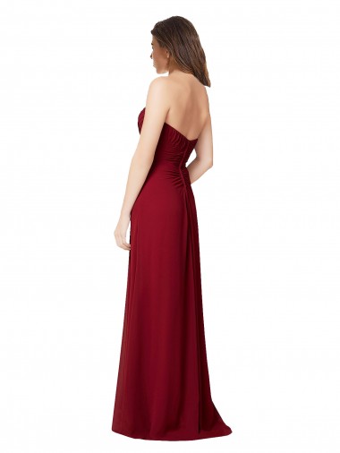 Draped Sweetheart Long Grecian Inspired Chiffon Bridesmaid Dress Canada