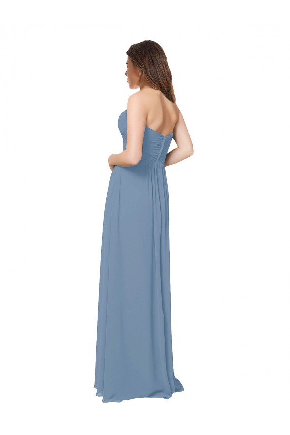 Chiffon A-Line Wraparound Draping Long Bridesmaid Dress Canada