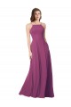 Halter Neck Long Pleated Chiffon Bridesmaid Dress with Pockets Canada