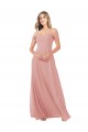 Draped Shoulder Sash Back Chiffon Bridesmaid Dress Canada