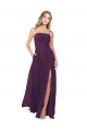 Chiffon Bridesmaid Dress with Front Slit and Keyhole Back Canada