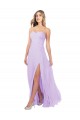 Draped Sweetheart Chiffon Bridesmaid Dress with High Slit Canada