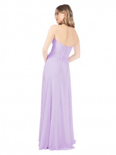 Draped Sweetheart Chiffon Bridesmaid Dress with High Slit Canada