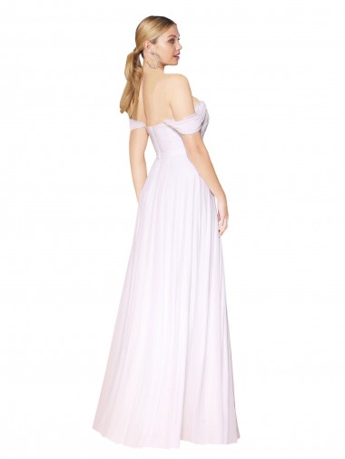 Off the Shoulder Long Full Length Chiffon Bridesmaid Dress / Formal Prom Dress Canada